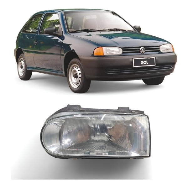 Farol Esquerdo Vw Gol Saveiro Parati G2 1995 1996 A 2000 Esquerdo/motorista