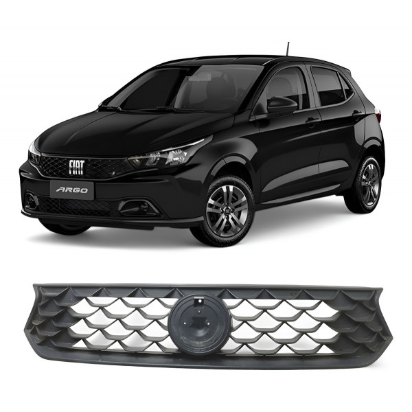 Grade Superior Parachoque Fiat Argo 2017 2018 2019 A 2023 Preto Fosco