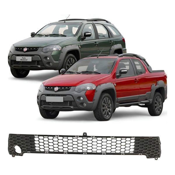 Grade Inferior Parachoque Fiat Strada Palio 2013 2014 A 2020 Preto Fosco