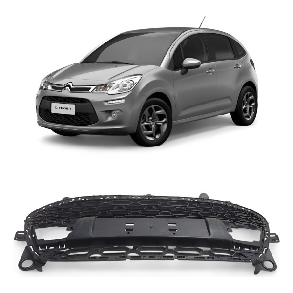 Grade Parachoque Dianteiro Citroen C3 2013 2014 2015 A 2019 Preto Fosco