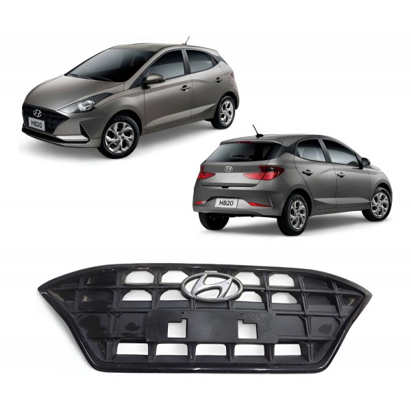Grade Parachoque Dianteiro Hyundai Hb20 2020 2021 2022 Orig Preto Fosco