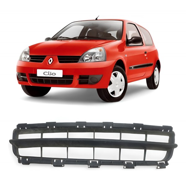 Grade Parachoque Renault Clio 2006 2007 2008 2009 A 2012 Preto Fosco
