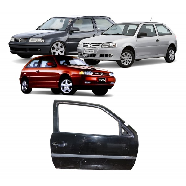 Porta Direita Volkswagen Gol G2 G3 G4 2 Portas 1997 A 2011 Dianteira Direito Preto