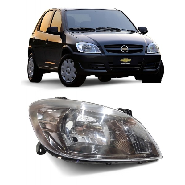 Farol Direito Gm Celta Prisma 2007 2008 2009 A 2014 Cromomix Direito/passageiro