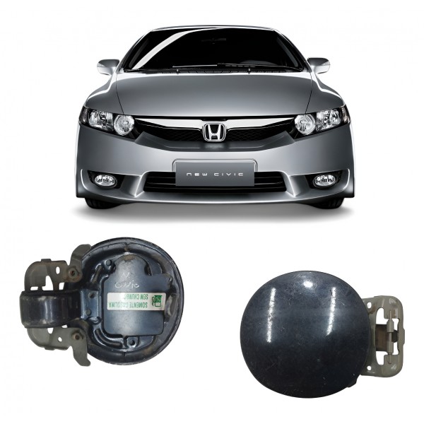Portinhola Tanque Combustível Honda New Civic 2008 2009 2010 Preto 2009