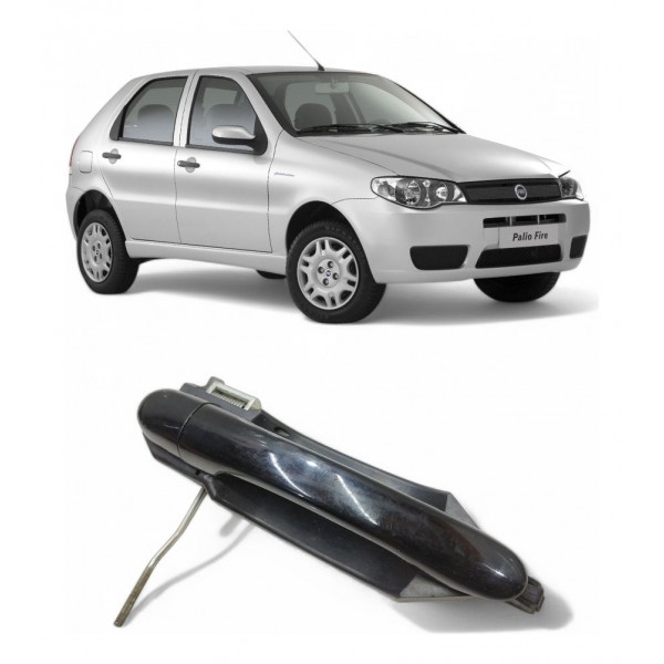Maçaneta Externa Traseira Direita Fiat Palio 2006 A 2014 Preto Traseira