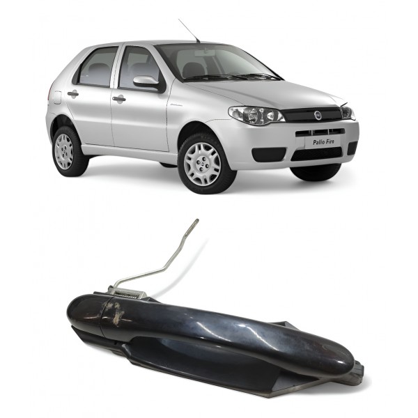 Maçaneta Externa Traseira Direita Fiat Palio 2006 A 2014 Preto Traseira