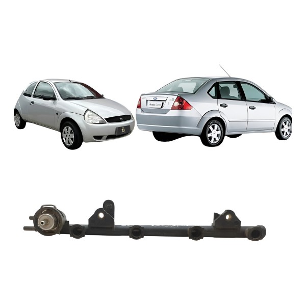 Flauta Bico Injetores Ford Ka Fiesta 1.0 8v Gás 1999 A 2007
