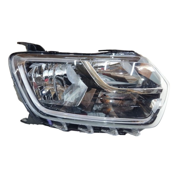 Farol Led Renault Duster 2021 2022 Original Mascara Negra Direito