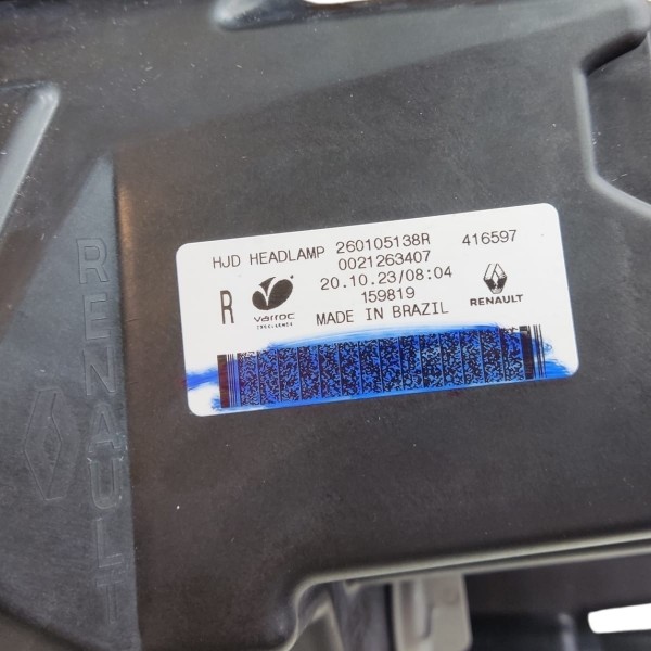 Farol Led Renault Duster 2021 2022 Original Mascara Negra Direito