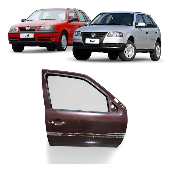 Porta Dianteira Direita Vw Gol G3 G4 2001 2002 2006 2007 Dianteira Direita Bordô