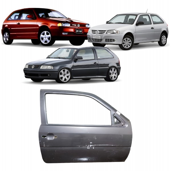 Porta Direita Volkswagen Gol G2 G3 G4 2 Portas 1997 A 2011 Dianteira Direita Cinza-escuro