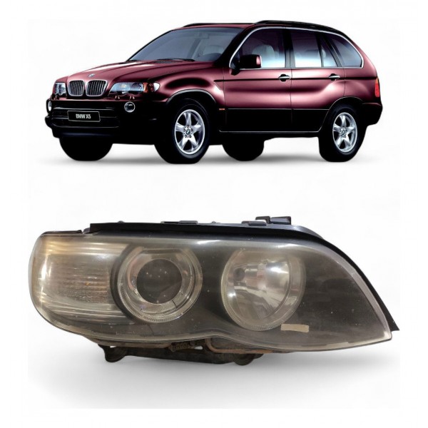 Farol Direito Bmw X5 2000 2001 2002 2003 2004 A 2008 Detalhe Direito/passageiro
