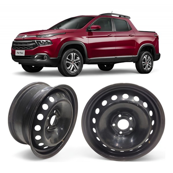 Roda Ferro Aro 16 Estepe Fiat Toro 5x110 5 Furos Original Preto