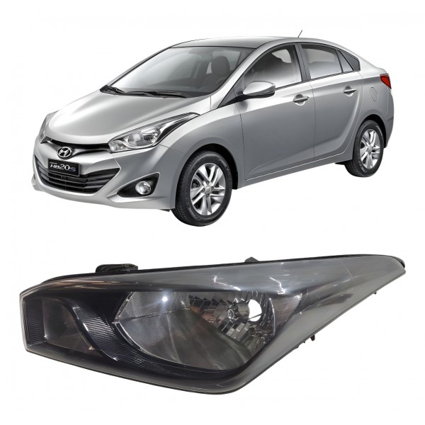 Farol Esquerdo Hyundai Hb20 2012 2013 A 2019 Máscara Negra Esquerdo/motorista