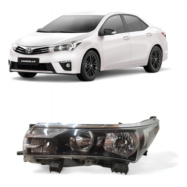Farol Esquerdo Toyota Corolla 2015 2016 2017 Máscara Negra Esquerdo/motorista