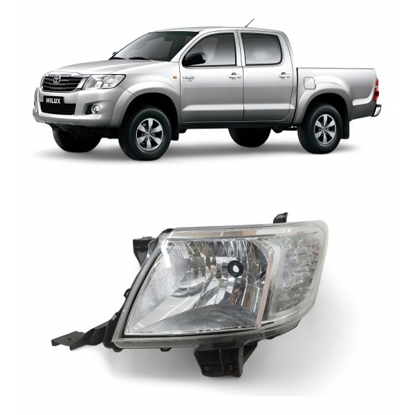Farol Esquerdo Toyota Hilux 2012 2013 2014 Cromado Detalhe Esquerdo/motorista