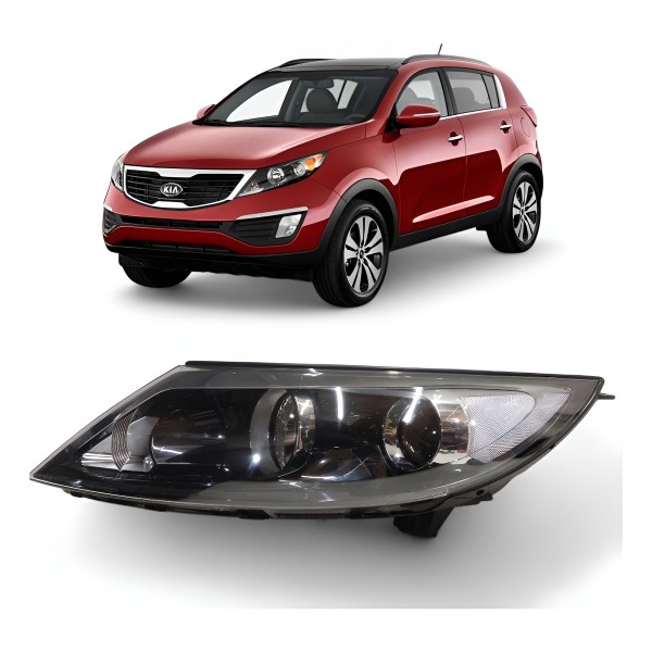 Farol Esquerdo Kia Sportage 2011 2012 2013 2014 2015 Sem Led Esquerdo/motorista