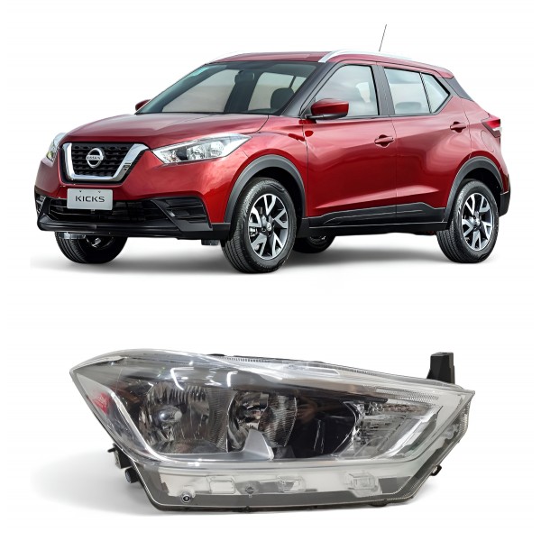 Farol Direito Nissan Kicks 2017 2018 2019 2020 Sem Led Orig Direito/passageiro