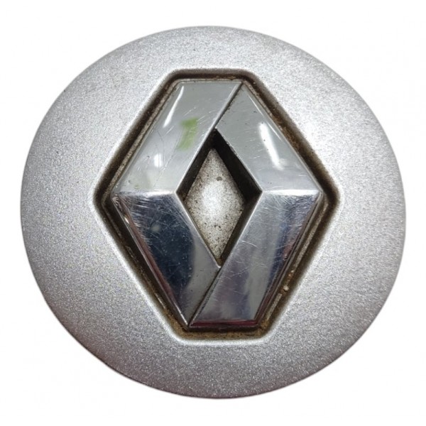 Calota Roda Central Sandero Logan Duster Symbol Captur Cinza