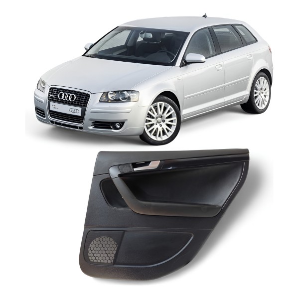 Forro Porta Audi A3 Sportback 2009 A 2012 Traseiro Direito Preto