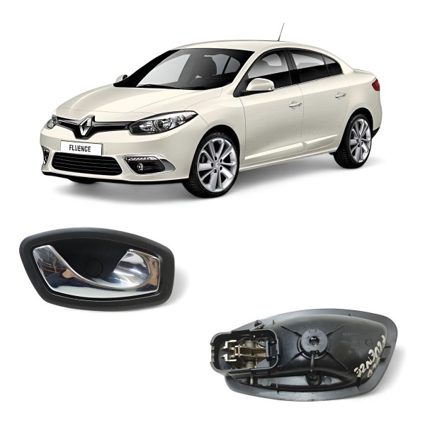 Maçaneta Interna Direita Renault Fluence 2012 2013 A 2018 Cromado Dianteira/traseira
