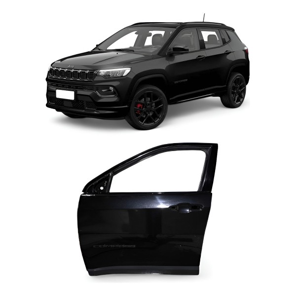 Porta Esquerda Jeep Compass 2017 2018 2019 2020 2021 Preta Dianteira Esquerda Preto