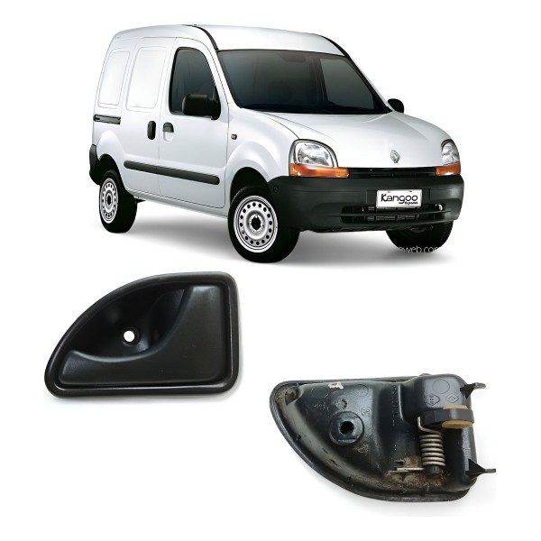 Maçaneta Interna Renault Kangoo 2000 2001 2002 2003 A 2006 Preto Dianteira