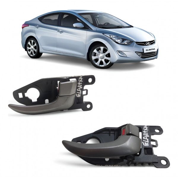 Maçaneta Interna Dianteira Direita Hyundai Elantra 2011 2015 Cinza-escuro