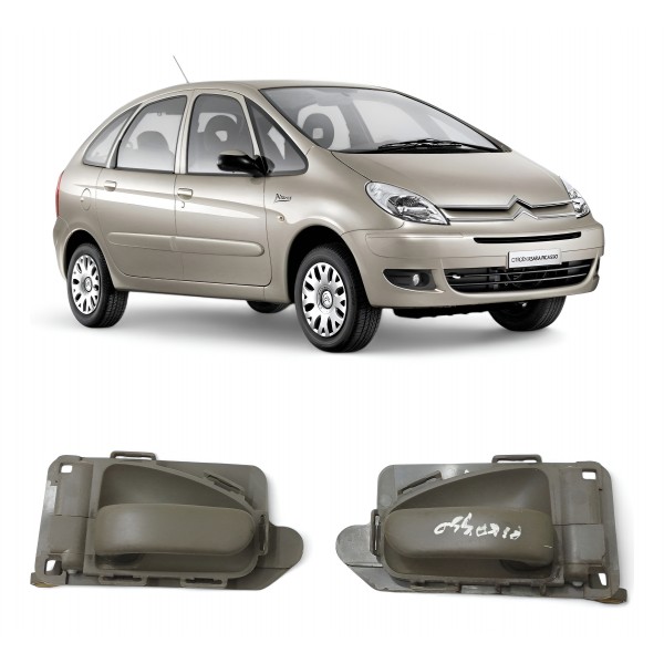 Par Maçaneta Interna Citroen Picasso 2004 2005 2006 A 2012 Marrom-claro Dianteira/traseira