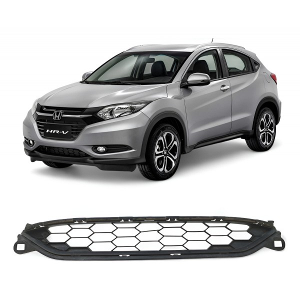 Grade Inferior Parachoque Honda Hrv 2015 2016 2017 2018 Orig Preto Fosco