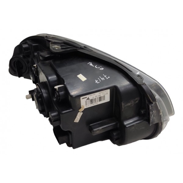 Farol Palio Siena Elx Esquerdo Mascara Negra Aro Preto 2013 Esquerdo/motorista