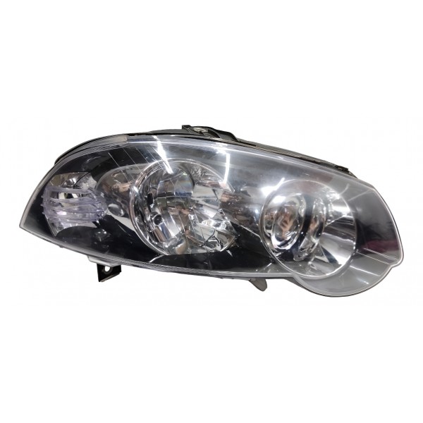 Farol Esquerdo Palio Elx 2012 2013 Mascara Negra Aro Cromado Esquerdo/motorista