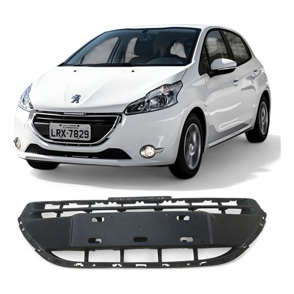 Grade Parachoque Inferior Peugeot 208 2013 2014 2015 2016 Preto Fosco