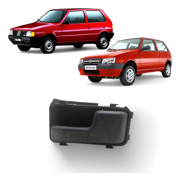 Maçaneta Interna Direita Fiat Uno Mille 2 Portas 1995 A 2013 Preto Dianteira/traseira