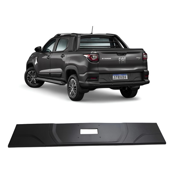 Suporte Placa Traseira Fiat Strada 2021 2022 2023 A 2025 Preto