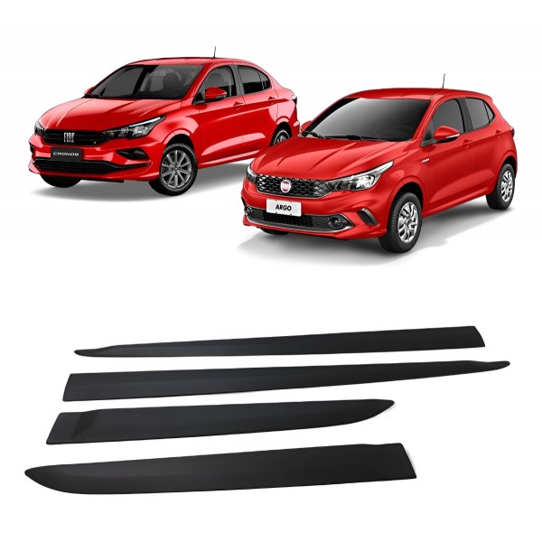 Kit Friso Porta Fiat Argo Cronos 2018 2019 2020 2021 A 2023 Preto