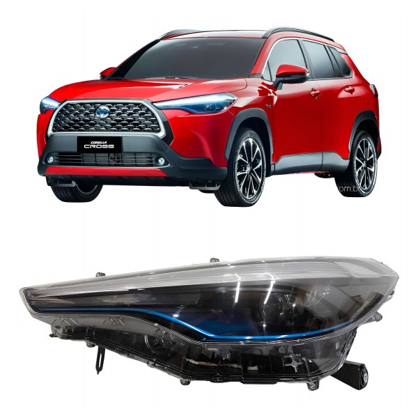 Farol Esquerdo Toyota Corolla Cross Hibrido 2020 2021 A 2024 Esquerdo/motorista