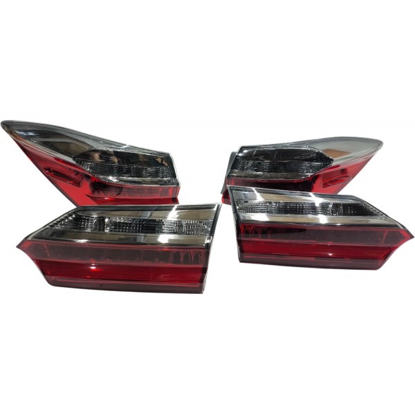 Kit Lanterna Traseira Corolla 2017 2018 2019 Canto Tampa Led Ambos Lados Vermelho