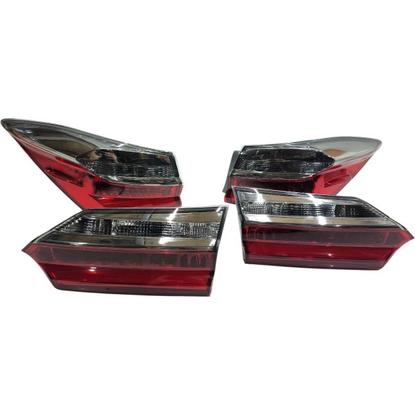 Kit Lanterna Traseira Corolla 2017 2018 2019 Canto Tampa Led Ambos Lados Vermelho