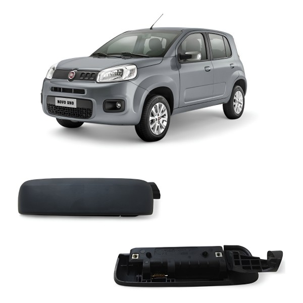 Maçaneta Externa Traseira Esquerda Uno Vivace 2011 A 2015 Preto Dianteira/traseira