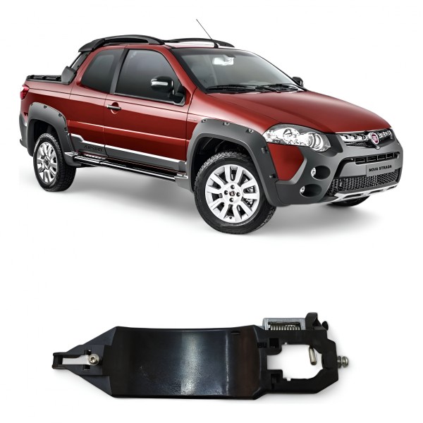 Base Suporte Maçaneta Esquerda Fiat Strada 2011 A 2020 Preto Dianteira/traseira