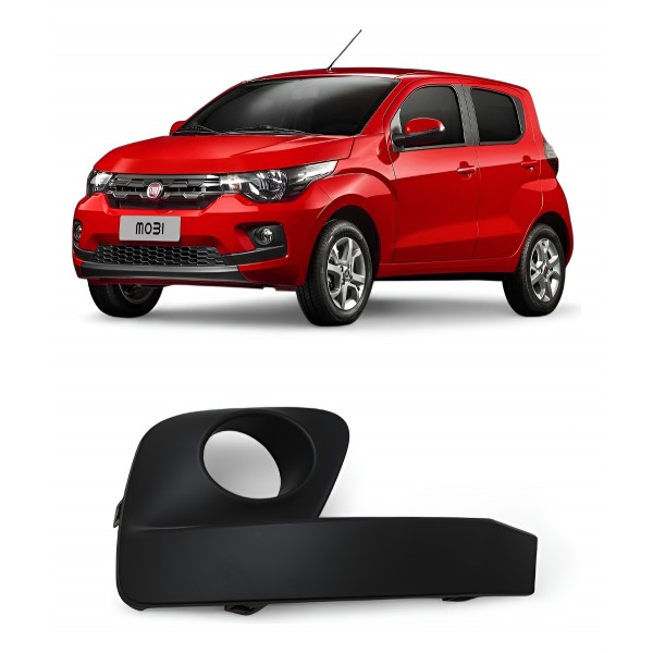 Moldura Farol Milha Direito Fiat Mobi 2018 2019 2020 A 2023 Preto Direito