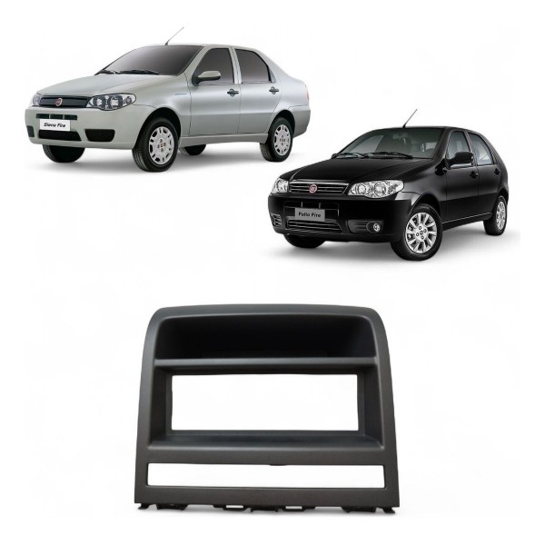 Moldura Rádio Painel Central Fiat Palio Siena 2004 A 2008 Cinza
