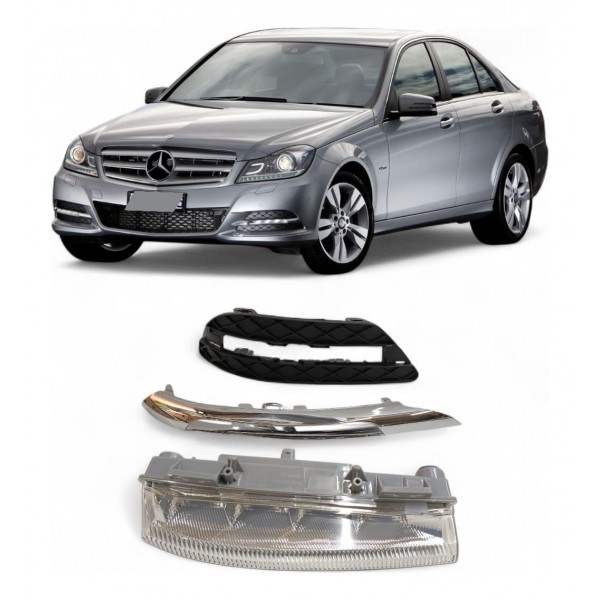 Kit Drl Milha Mercedes C180 C200 W204 2011 2012 2013 2014 Direito