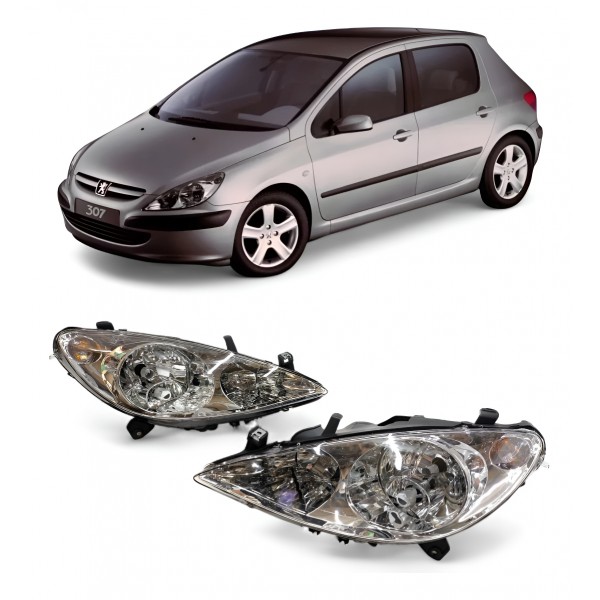 Par Farol Peugeot 307 2003 2004 2005 2006 2007 Ambos Lados