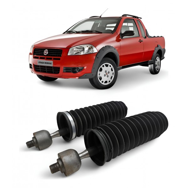 Par Coifa Barra Axial Caixa Direção Fiat Strada 2006 A 2016