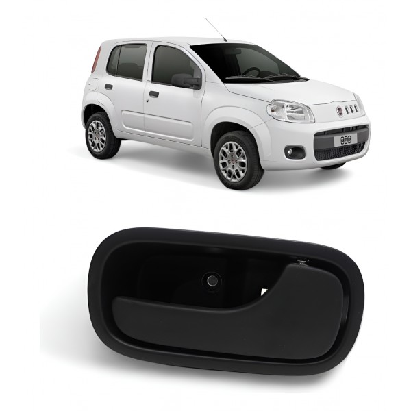 Maçaneta Interna Direita Fiat Uno Vivace 2012 2013 2014 Preto Dianteira/traseira