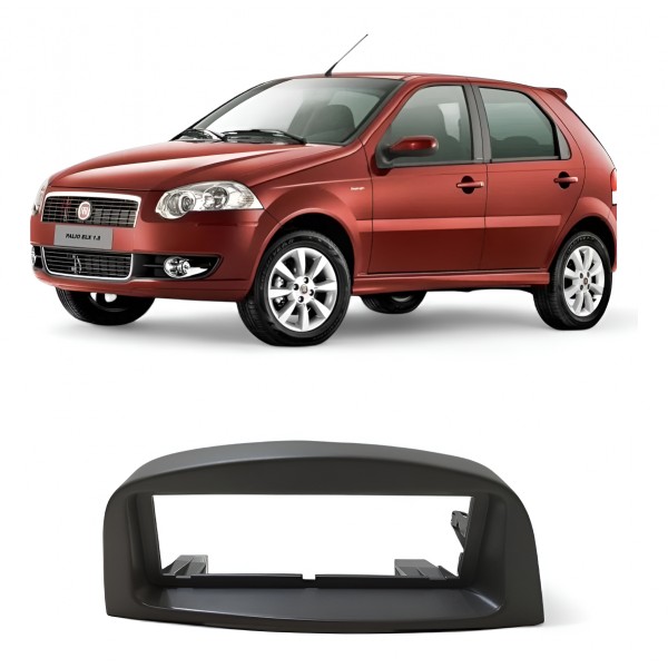 Moldura Central Rádio Fiat Palio Siena 2006 2007 2008 A 2012 Cinza