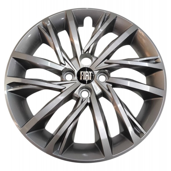 Calota Aro 16 Fiat Pulse Argo Cronos Grafite 4 Furos Cinza-escuro